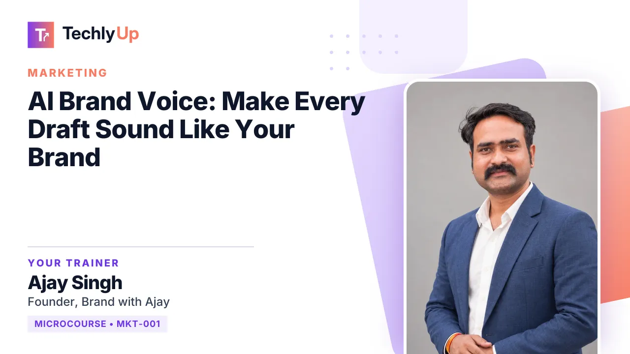 AI Brand Voice: Make Every Draft Sound Like Your Brand — microcourse thumbnail