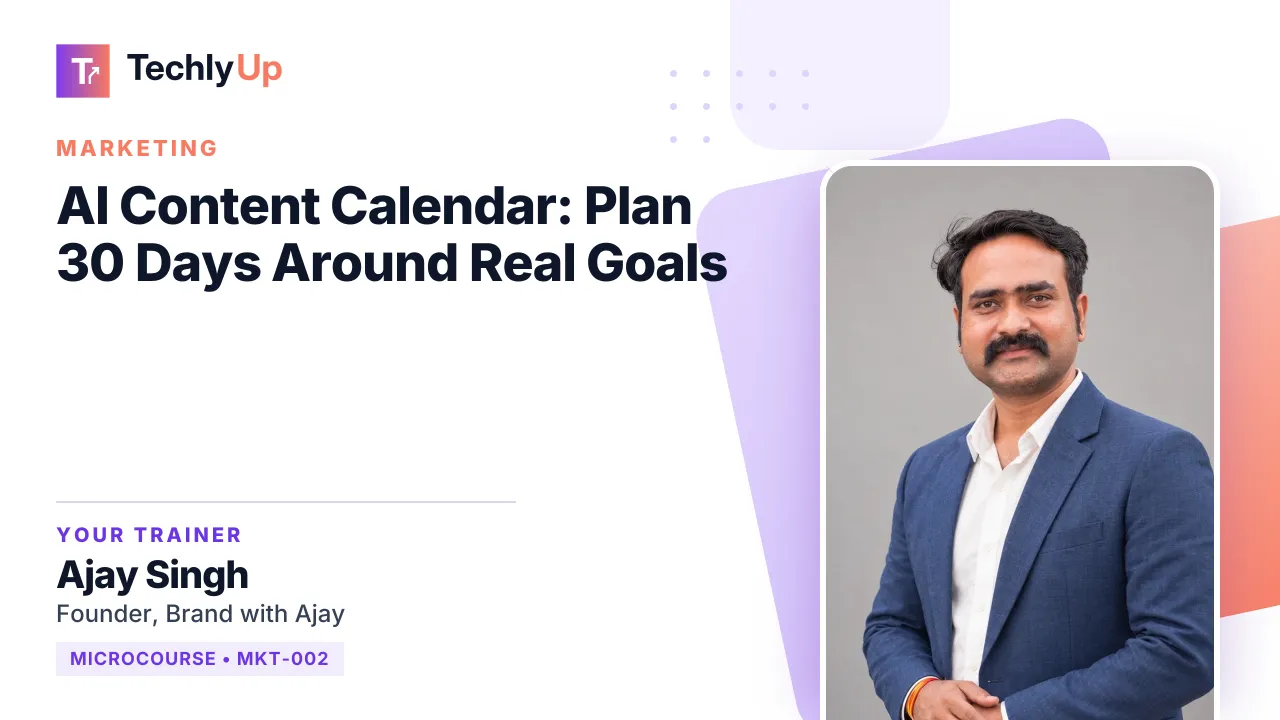 AI Content Calendar: Plan 30 Days Around Real Goals — microcourse thumbnail
